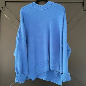 Free People Blue slouchy boyfriend sweater